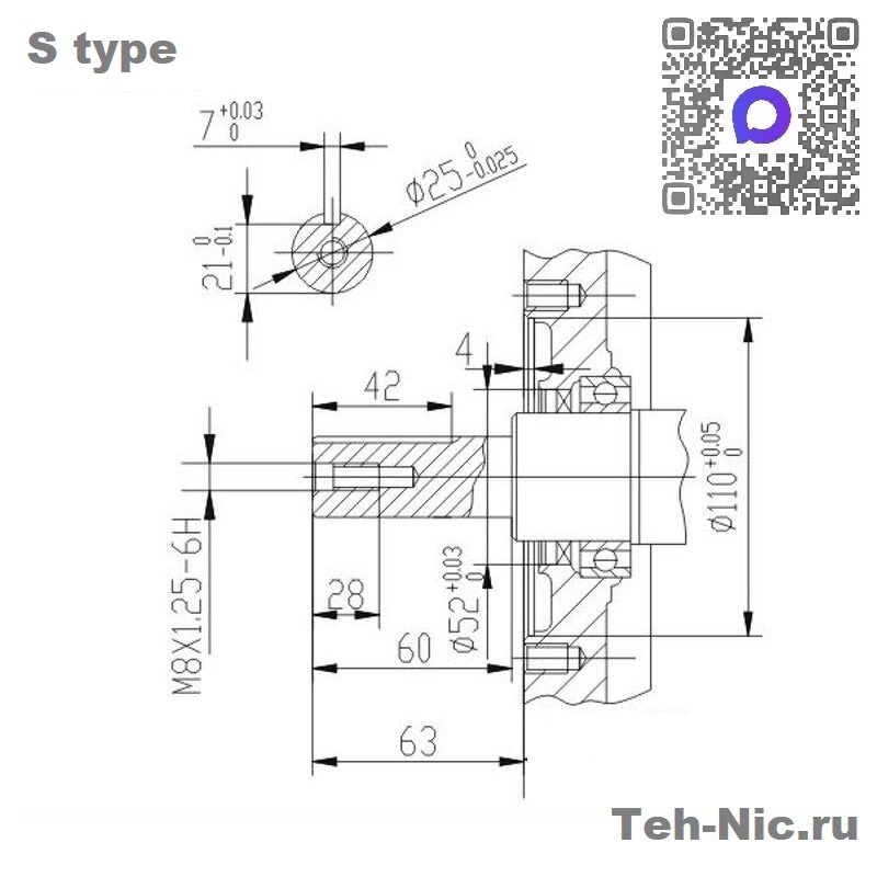 Двигатель Redvolt R420 S тип вала